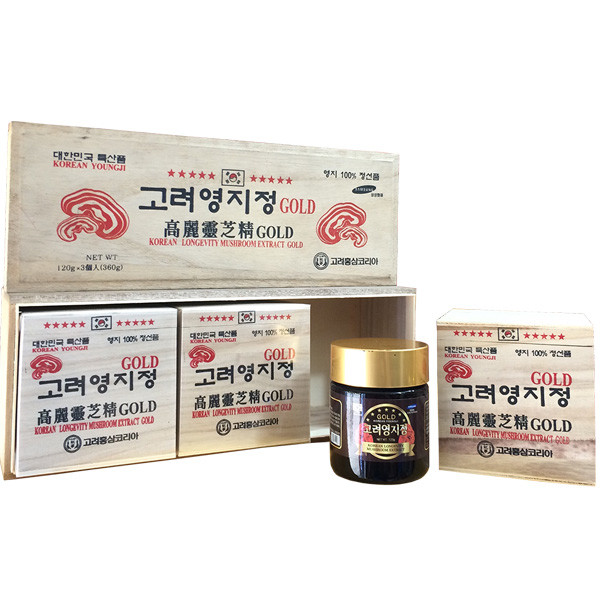 Cao linh chi sao đỏ Hàn Quốc Gold hộp gỗ 3 lọ x 120g - 8809271120037