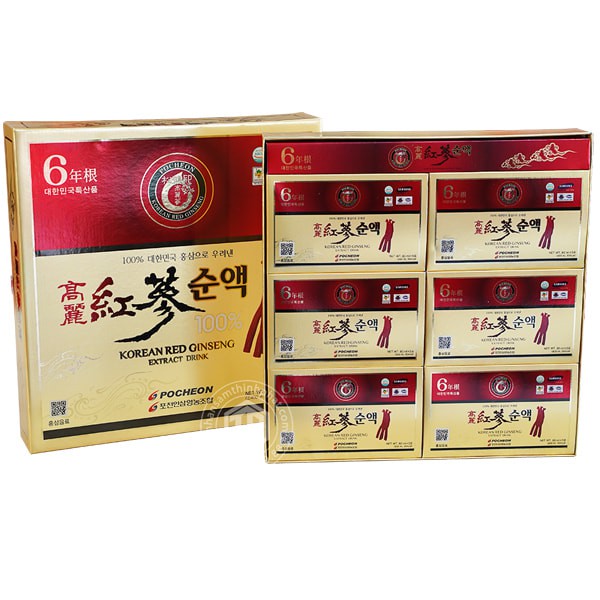 Nước hồng sâm Hàn Quốc cao cấp Pocheon 100% hộp 30 gói - 8809191149060