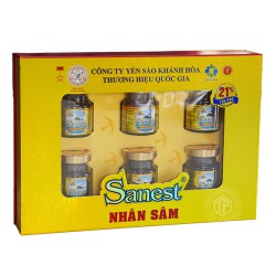 Yến Sào Sanest nhân sâm Fucoidan hộp 6 lọ
