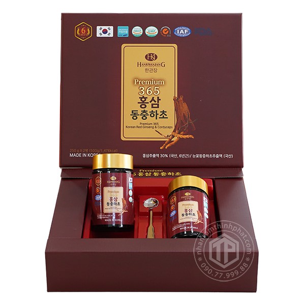Cao hồng sâm đông trùng hạ thảo Hàn Quốc hộp 2 lọ x 250g