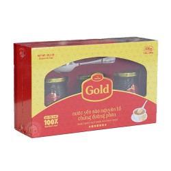 Tổ yến chưng đường phèn 100% tổ yến hộp 3 hũ - 190g/ hũ - Gold Bird - 8936071090430