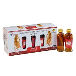 Nước hồng sâm Hàn Quốc chính hãng Kang Food hộp 10 chai có củ sâm tươi