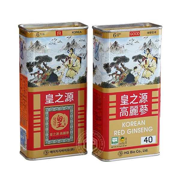 Hồng sâm củ khô hộp thiếc HG Bio 37.5g chính hãng Hàn Quốc
