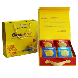 Bánh trung thu Yến Sào hộp 4 bánh x 120gr (2 thập cẩm, 2 nhân mềm)