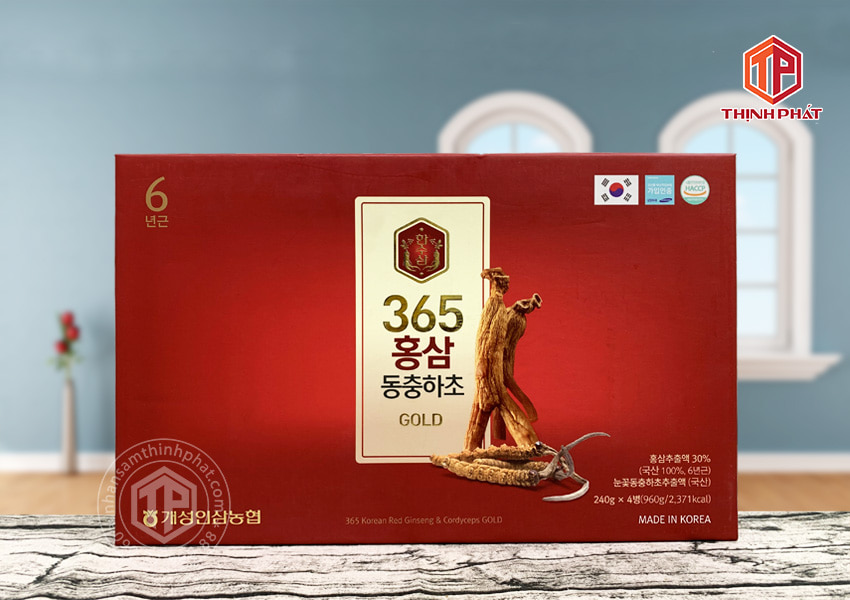 Cao hồng sâm đông trùng hạ thảo Hàn Quốc hộp 4 lọ x 240g