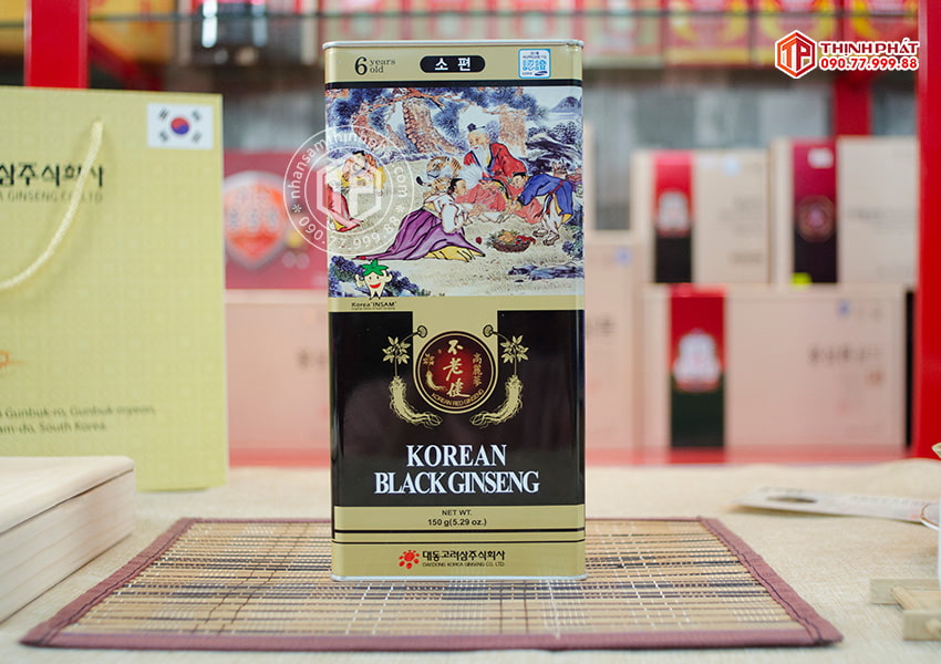Hắc sâm củ khô 150g hộp thiếc chính hãng Deadong Hàn Quốc