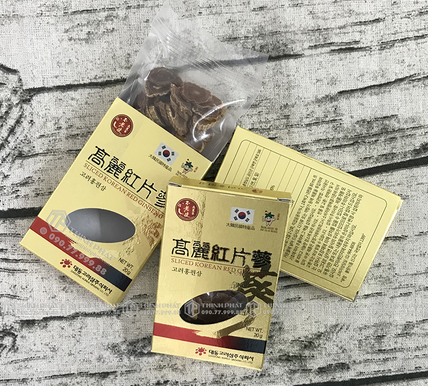 Hồng sâm khô thái lát Daedong Hàn Quốc 200g 10 hộp nhỏ