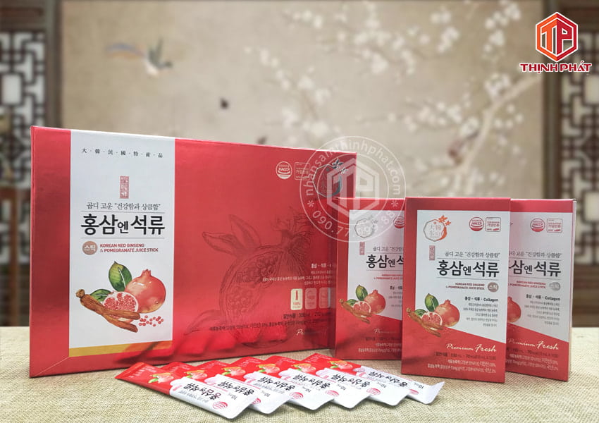Nước lựu hồng sâm collagen chính hãng Daedong Hàn Quốc hộp 30 gói x 10ml