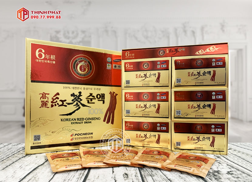 Nước hồng sâm Hàn Quốc cao cấp Pocheon 100% hộp 30 gói