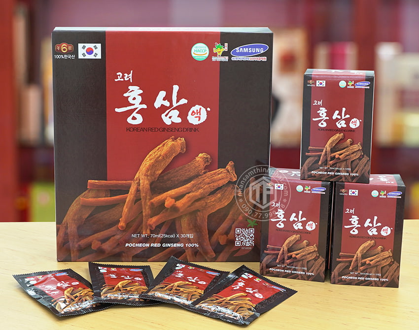 Nước hồng sâm Pocheon chính hãng sâm Hàn Quốc 6 năm tuổi hộp 30 gói