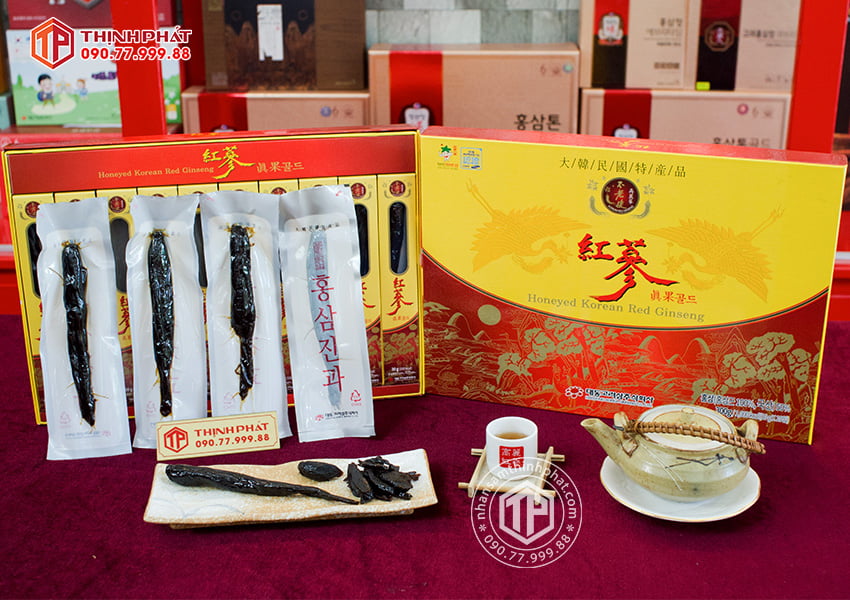 Hồng sâm củ tẩm mật ong chính hãng Deadong hộp 300g Sâm Hàn Quốc 6 năm tuổi chính hãng