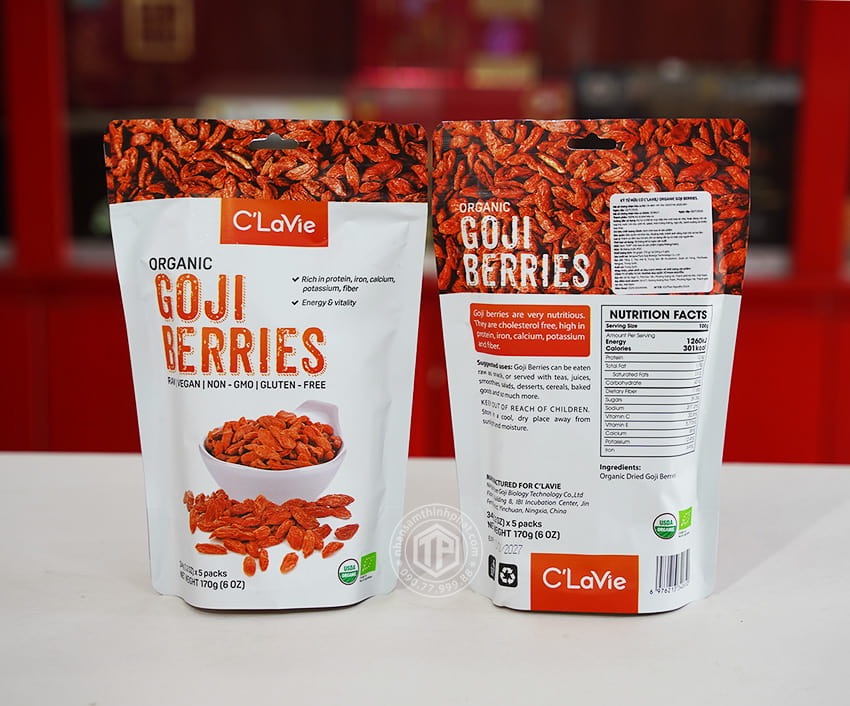 Kỷ tử hữu cơ Goji Berries túi 170g Kỷ tử hữu cơ Goji Berries túi 170g