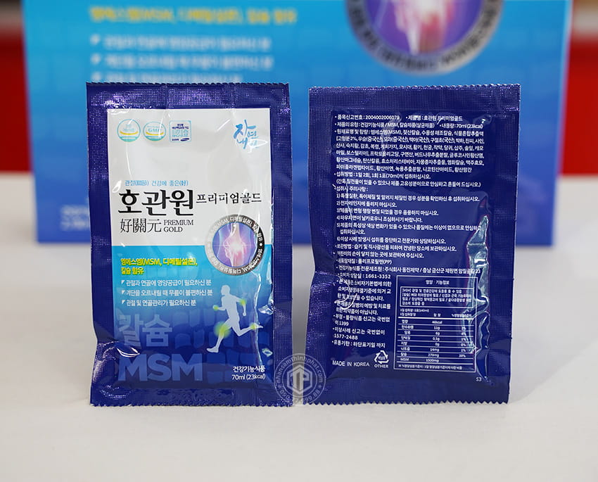 Nước bổ xương khớp MSM Hogwanwon Premium Gold Hàn Quốc Premium Gold hộp 30 gói x 70ml