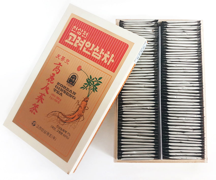 Trà hồng sâm Hàn Quốc chính hãng hộp gỗ 100 gói