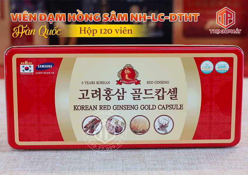 Viên đạm hồng sâm nhung hươu linh chi đông trùng hạ thảo insam Hàn Quốc 120v