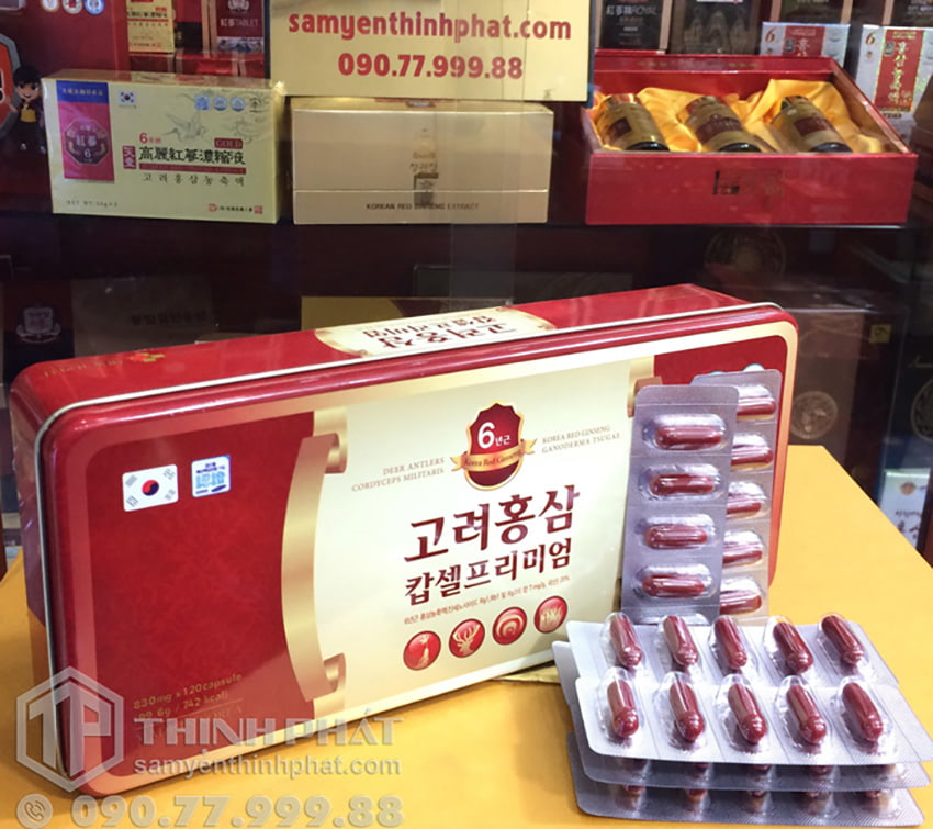 Viên hồng sâm nhung hươu linh chi đông trùng hạ thảo 120 viên