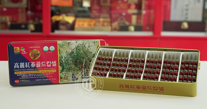 Viên hồng sâm nhung hươu linh chi KGS hộp 120 viên