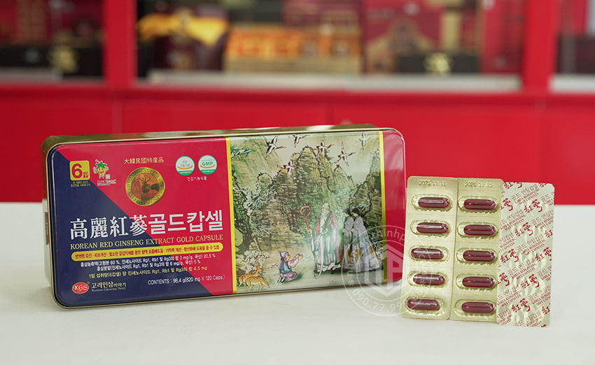 Viên hồng sâm nhung hươu linh chi KGS hộp 120 viên