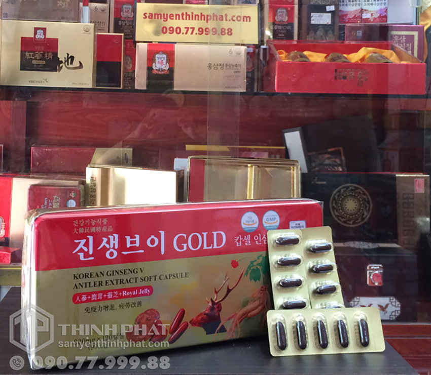 Viên sâm nhung linh chi Hàn Quốc Gold hộp 120 viên Dongwon