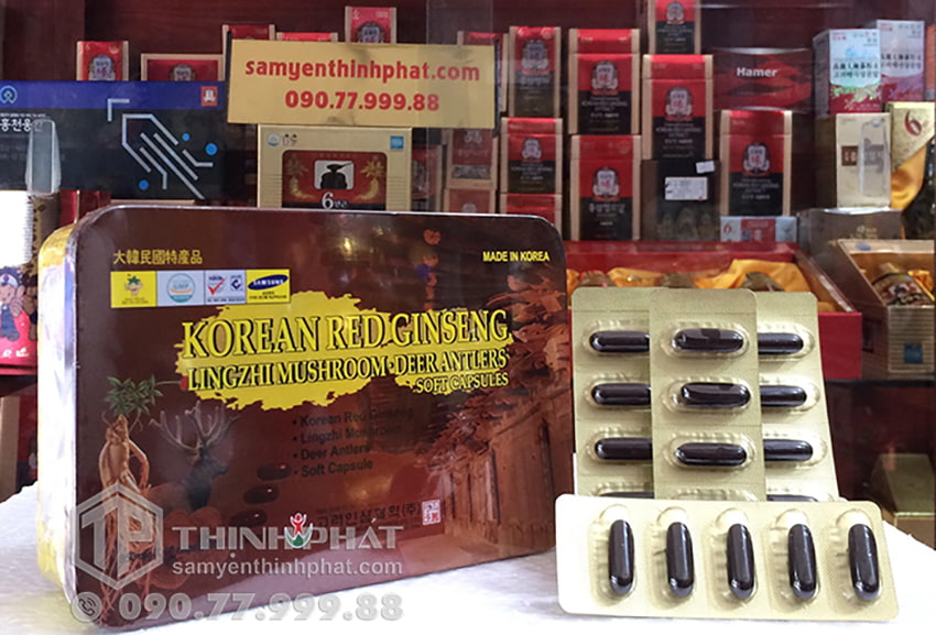 Viên sâm nhung linh chi Hàn Quốc hộp 60 viên