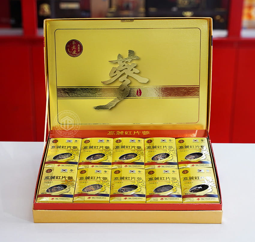 Hồng sâm khô thái lát Daedong Hàn Quốc 200g 10 hộp nhỏ