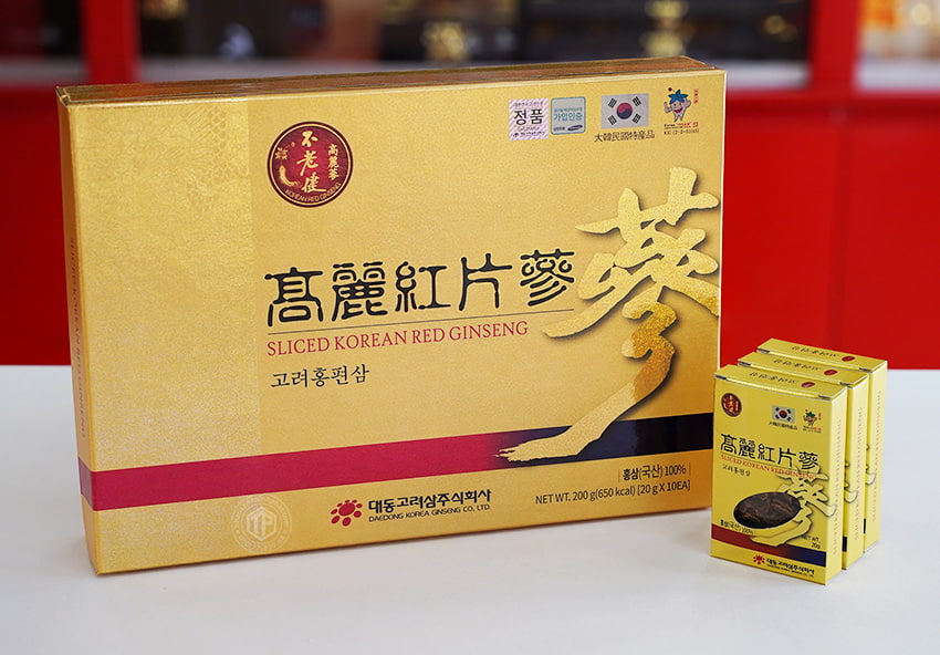Hồng sâm khô thái lát Daedong Hàn Quốc 200g 10 hộp nhỏ
