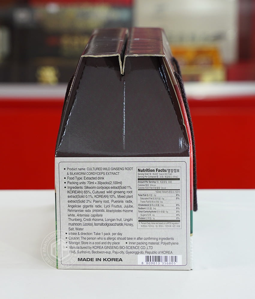 Nước đông trùng hạ thảo nhân sâm hộp 30 gói Nước đông trùng hạ thảo nhân sâm hộp 30 gói