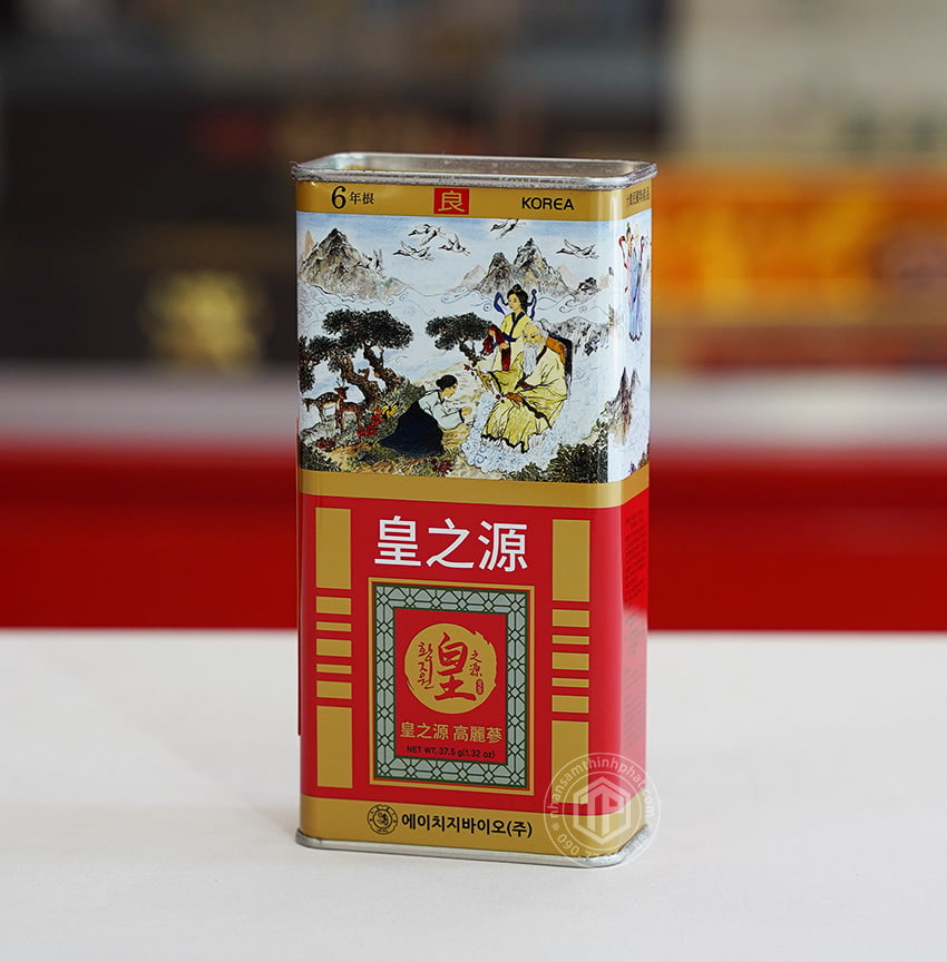 Hồng sâm củ khô hộp thiếc HG Bio 37.5g Chính hãng Hàn Quốc