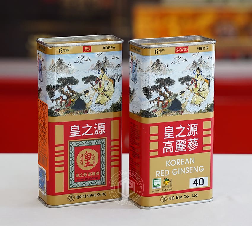 Hồng sâm củ khô hộp thiếc HG Bio 37.5g Chính hãng Hàn Quốc