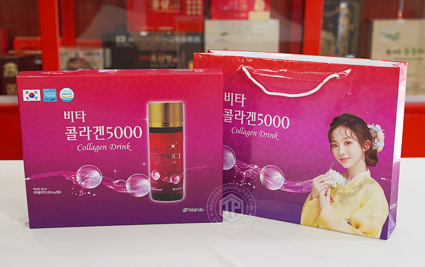 Nước Uống Collagen Drink 5000 Well Bio Hàn Quốc hộp 10 chai x 50ml