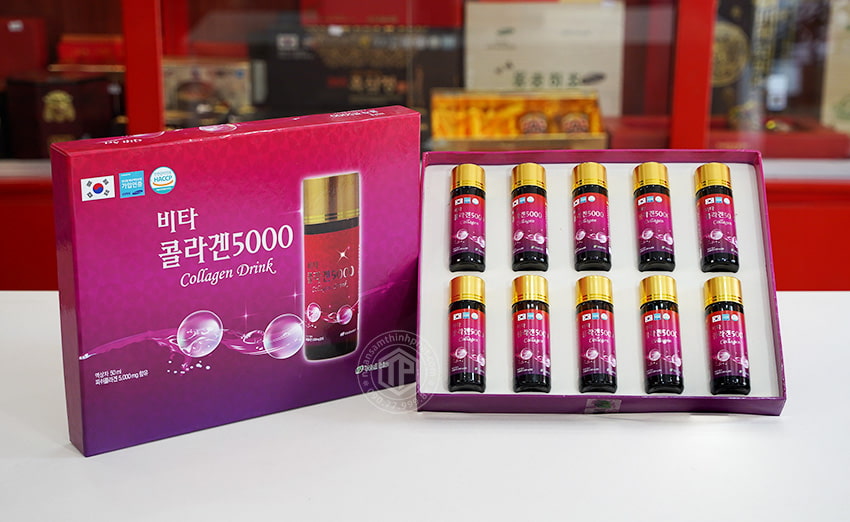 Nước Uống Collagen Drink 5000 Well Bio Hàn Quốc hộp 10 chai x 50ml