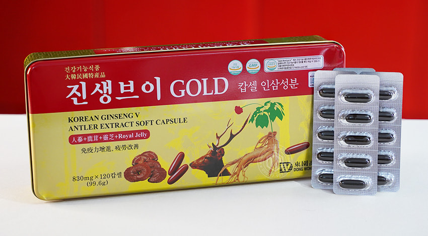 Viên sâm nhung linh chi Hàn Quốc Gold hộp 120 viên Dongwon