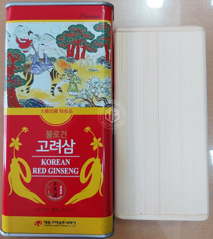 Hồng sâm củ khô 6 năm tuổi 37,5g hộp thiếc chính hãng Daedong Hàn Quốc