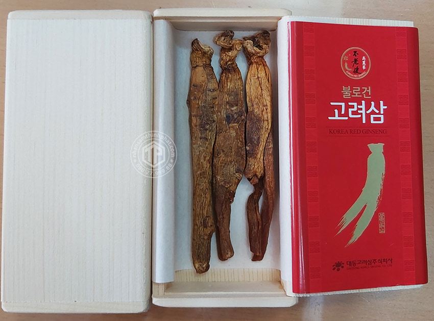 Hồng sâm củ khô 6 năm tuổi 37,5g hộp thiếc chính hãng Daedong Hàn Quốc
