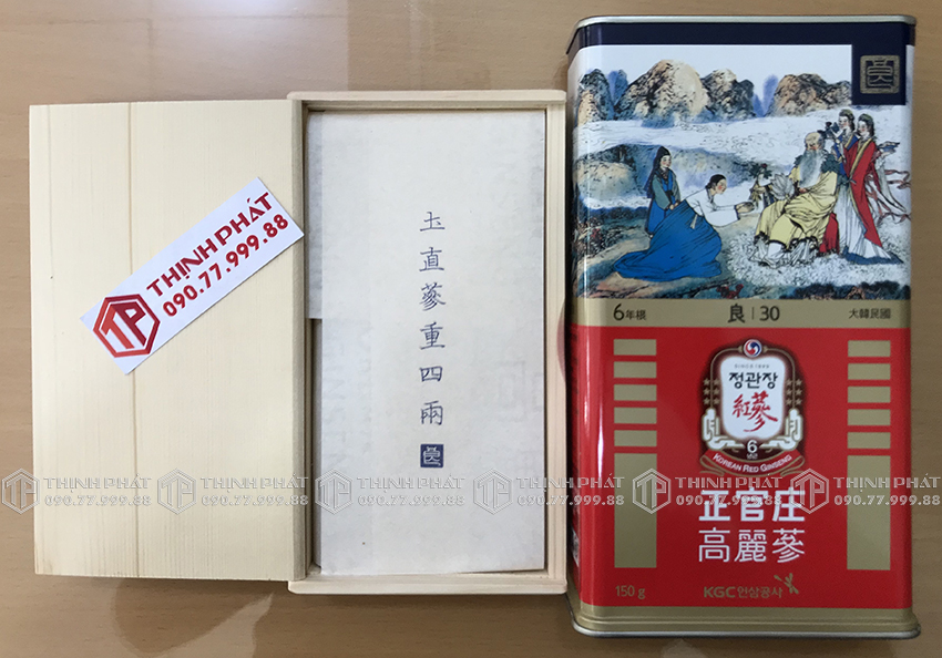 Hồng sâm củ khô KGC 30PCS 150g 10 củ hộp thiếc hồng sâm Chính phủ Jung Kwan Jang