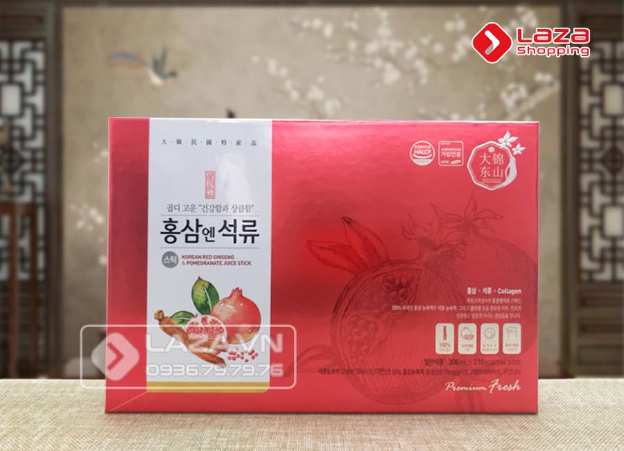 Nước lựu hồng sâm collagen Daedong 30 gói x 10ml 